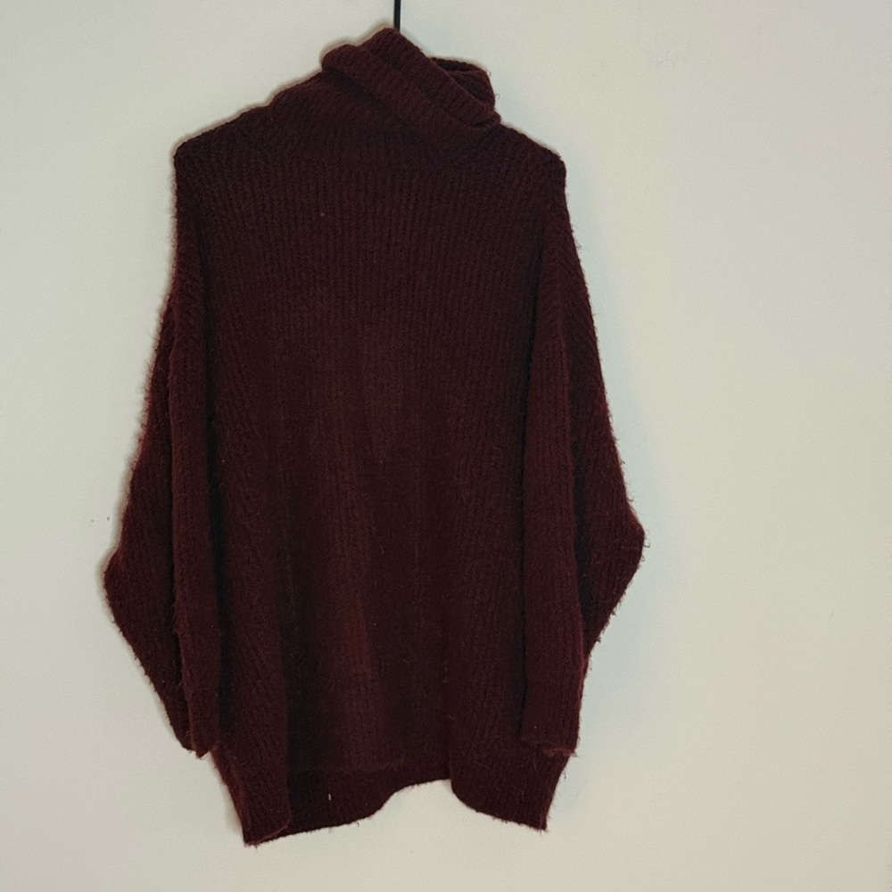 Cozy Burgundy Turtleneck Sweater